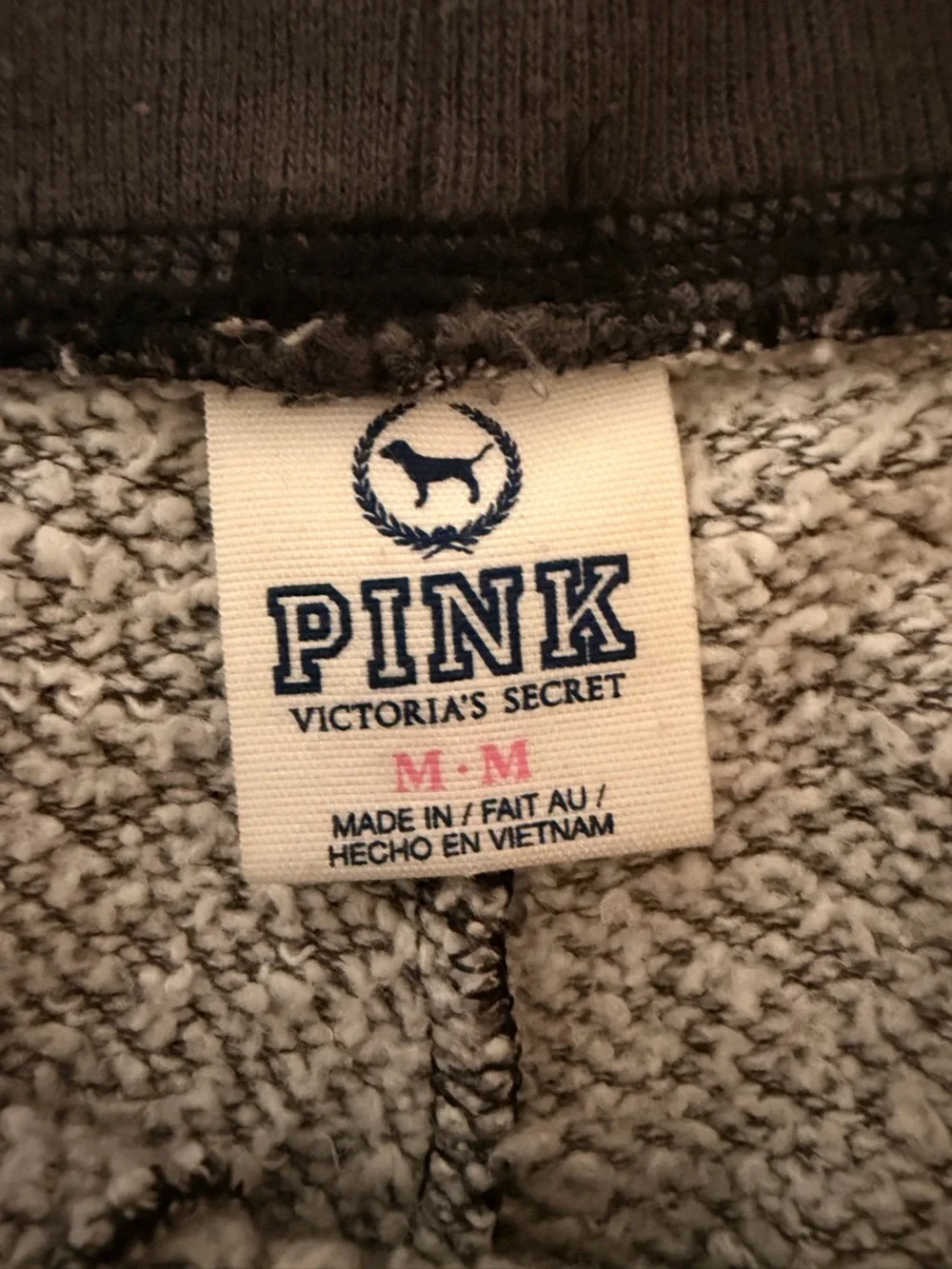 Victoria's Secret Grey and Black 'LOVE PINK' Jogger Pants with Number Detail - Picture 3 of 6